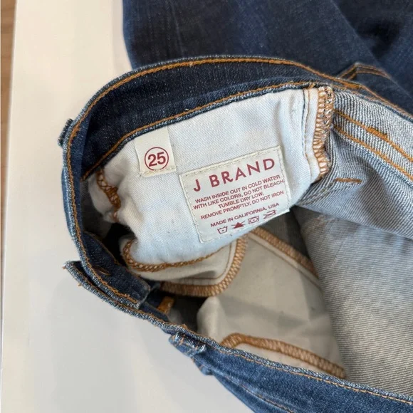 J Brand Indigo Denim Jeans with Contrast Orange Stitching - Picture 2 of 8